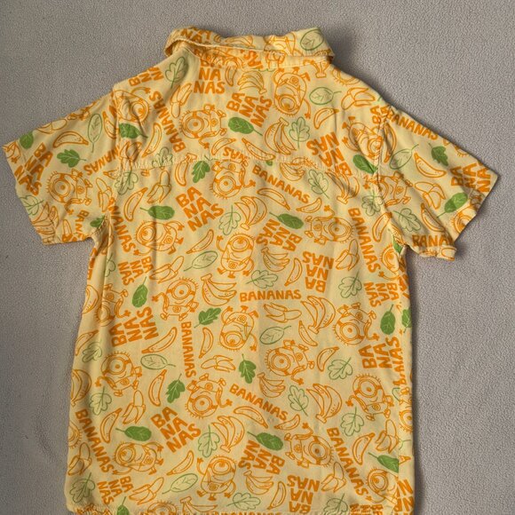 Universal Studios Minions Button Down Collared Yellow Print Shirt Boys Size M - Picture 4 of 6